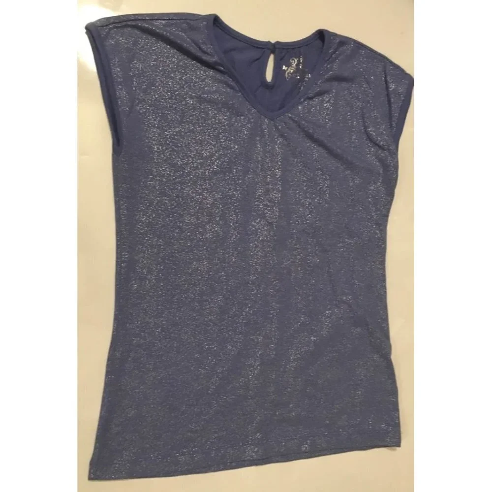 Old Navy Girls Sparkle Shirt Blue Size Large Girls